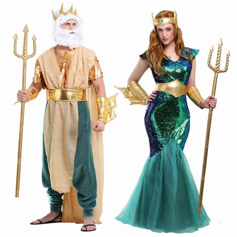 Mermaid & Pharaoh Costumes for Adults: Halloween Couple Attire