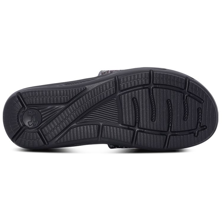 Under Armour Ignite Series Vi Graphic Strap Casual Slide Sandals Men Footwear Black Gray 3024450-003