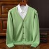 Men's Plus Size V-neck Knit Cardigan Sweater for Autumn & Winter