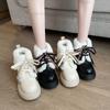 Women 2026 Autumn Winter New Platform Shoes Height Increasing Plush Warm White Snow Boots Versatile Ankle Boots Botas Mujer
