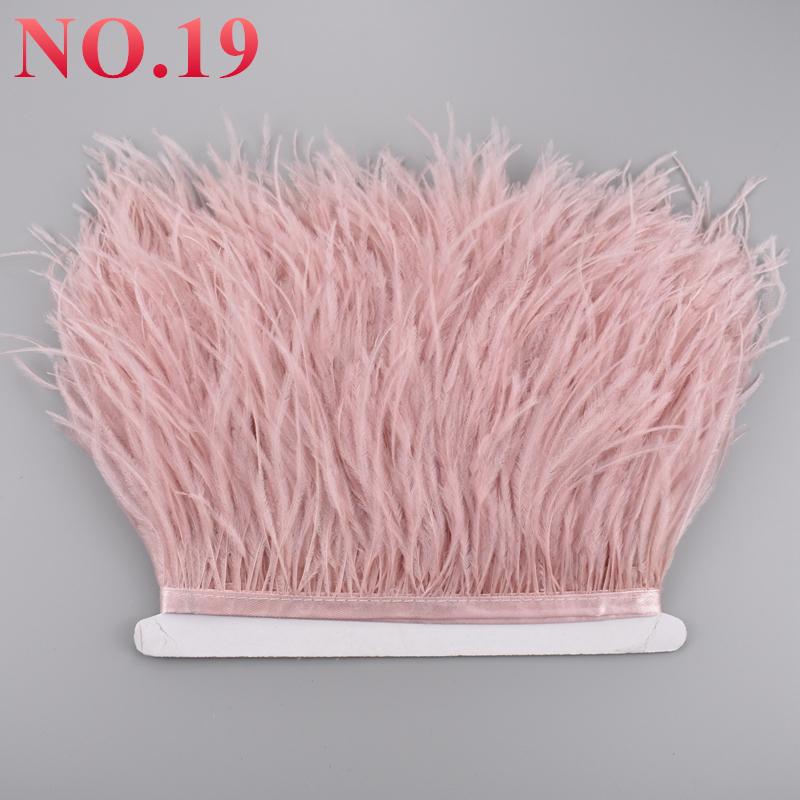 10Meters Ostrich Feathers On Ribbon On Tape 10-15Cm 4-6" Feather Trim Boa For Clothes Sewing White Fringe Dress Skirt Decor Diy