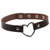 Anel de Metal Amor Choker de Couro Simples Ajustável para Mulheres, Corrente Decorativa para Pescoço de Menina Multicor