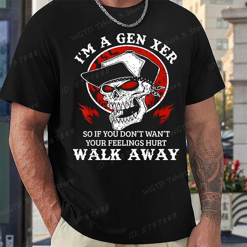 Cool Skull Gen X Before All You Sissie Were Born Tshirts Funny Generation X Tshirt Mens Street Casual Short Sleeve Tshirts