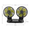 12V 24V Car Fan 3 Speeds Adjustable Dual Head Cooling Car Fan 360 Degree Rotation Dashboard Air Circulator Fan for Car Truck SUV