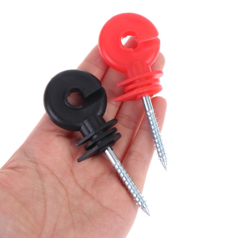 100Pcs Electric Fence Insulator Screw Self Tapping Ring Insulator High Insulation For Livestock Farm Pasture Fencing System