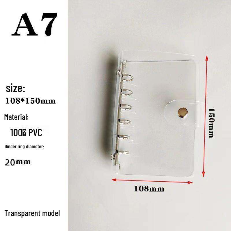 Clear PVC Loose-Leaf Planner: A5/A6/A7 Travel & Student Notebook Binder