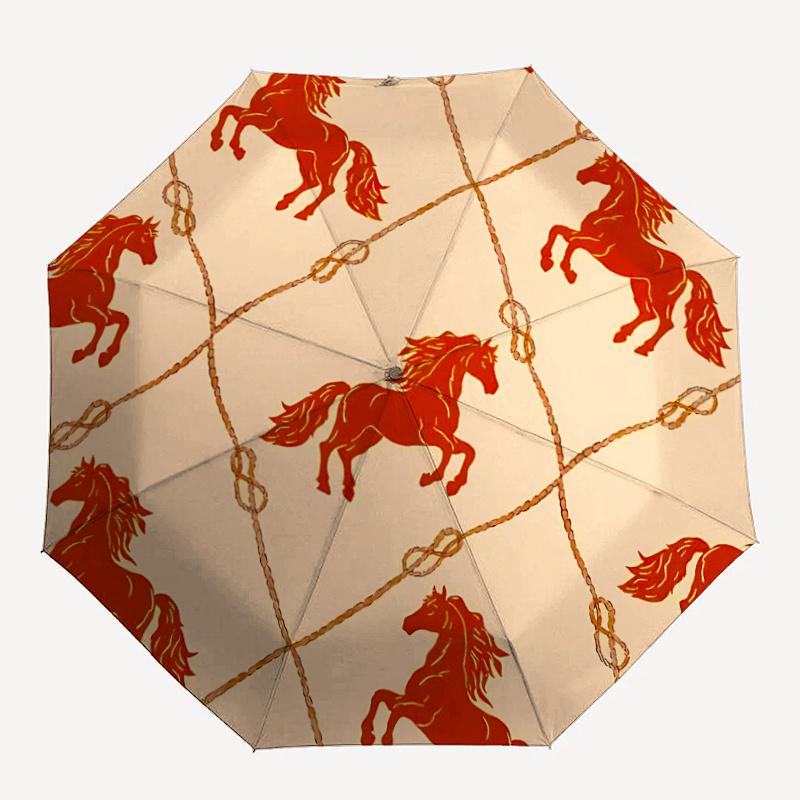 

1pc Horse PatternAutomatic Open/close Umbrella, 8-Rib sturdy structure, Portable Travel Umbrella, Parties, Everyday Usec78