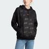Adidas Embossed Monogram Fleece Hoodie Women Hoodies Black IM2586