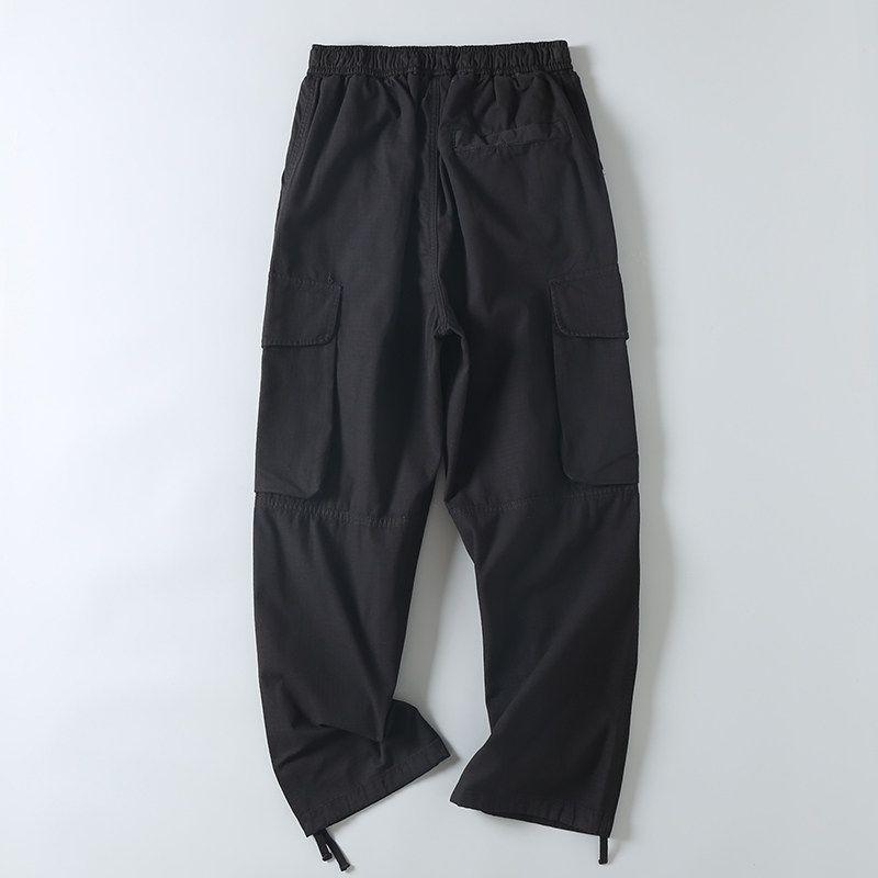 Export Factory Surplus Spring and Autumn Outdoor Multi-Pocket Solid Color Washed Pure Cotton Men's Trendy Workwear Pants
