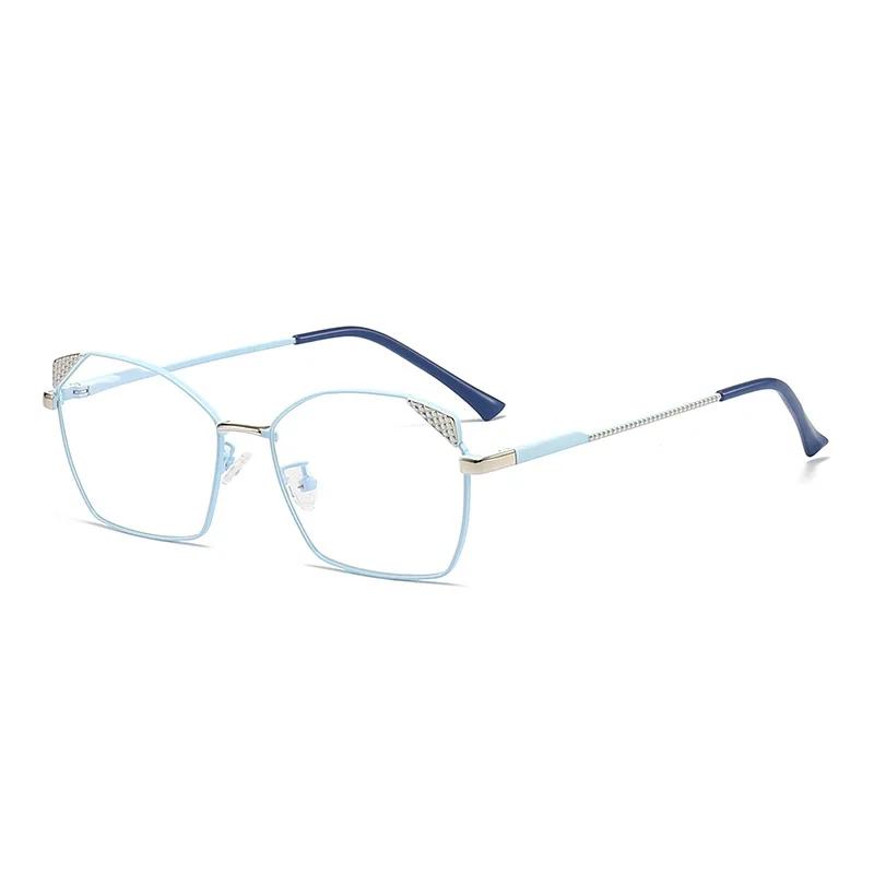 Trendy Blue Ray Blocking Anti-Blue Light Glasses Ultralight Eye Protection Square Eyeglasses Women Designers Metal Frame Glasses