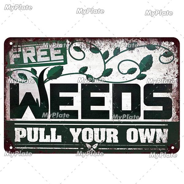 [MyPlate] Vintage Garden Retro Poster Plant Flowers Metal Sign Plate Tin Sign Wall Crafts Decor For Home Plaque Decoration Gift