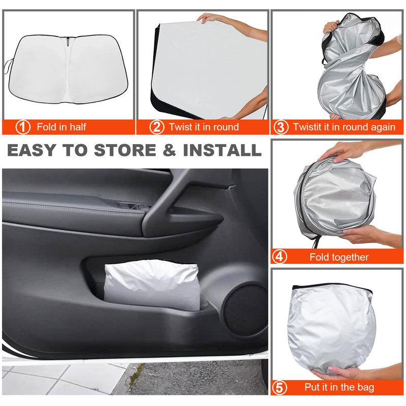 Frontscheiben-Sonnenschutz Faltbarer Sonnenschutz-Protektor Sonnenschutz Passend für 2014- Nissan Rogue 2025 Upgrade-Zubehör