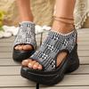 Hot Sale Ladies Shoes 2025 Slip on Luxury Women's Sandals Fashion Color Matching Casual Women Plus Size Platform Wedge Sandals
