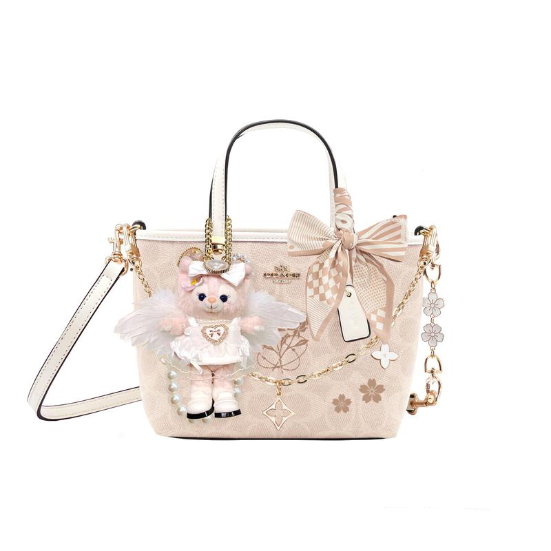 

COACH handbag [Customized bag] City 15 Princess Style Literary Classic Fashion Versatile Coated Canvas Chaomu Mengqing basic package (bag + dust bag) білий