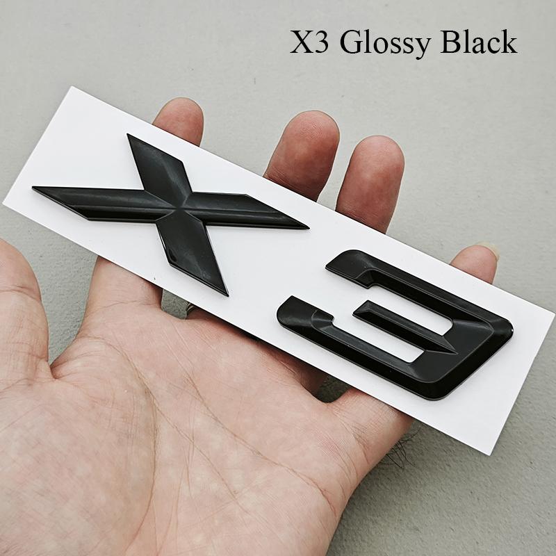 3D ABS Black Chrome Car Letters Rear Trunk Badge X1 X3 Logo Emblem Decals For BMW X1 X3 F48 F25 Sticker Emblem Auto Accessories