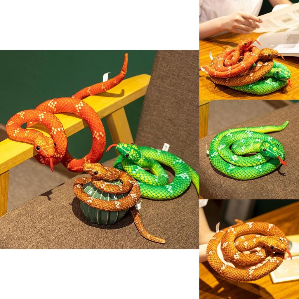 Adorable Realistic Plush Snake Toy Ultra Soft Cartoon Style For Pranks And Fun
