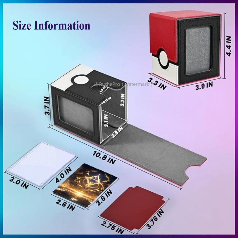 Card Deck Box with MTG Commander Display Holds 100+ Double-Sleeved Cards Trading Card Storage Box Fits TCG PTCG Sports Card