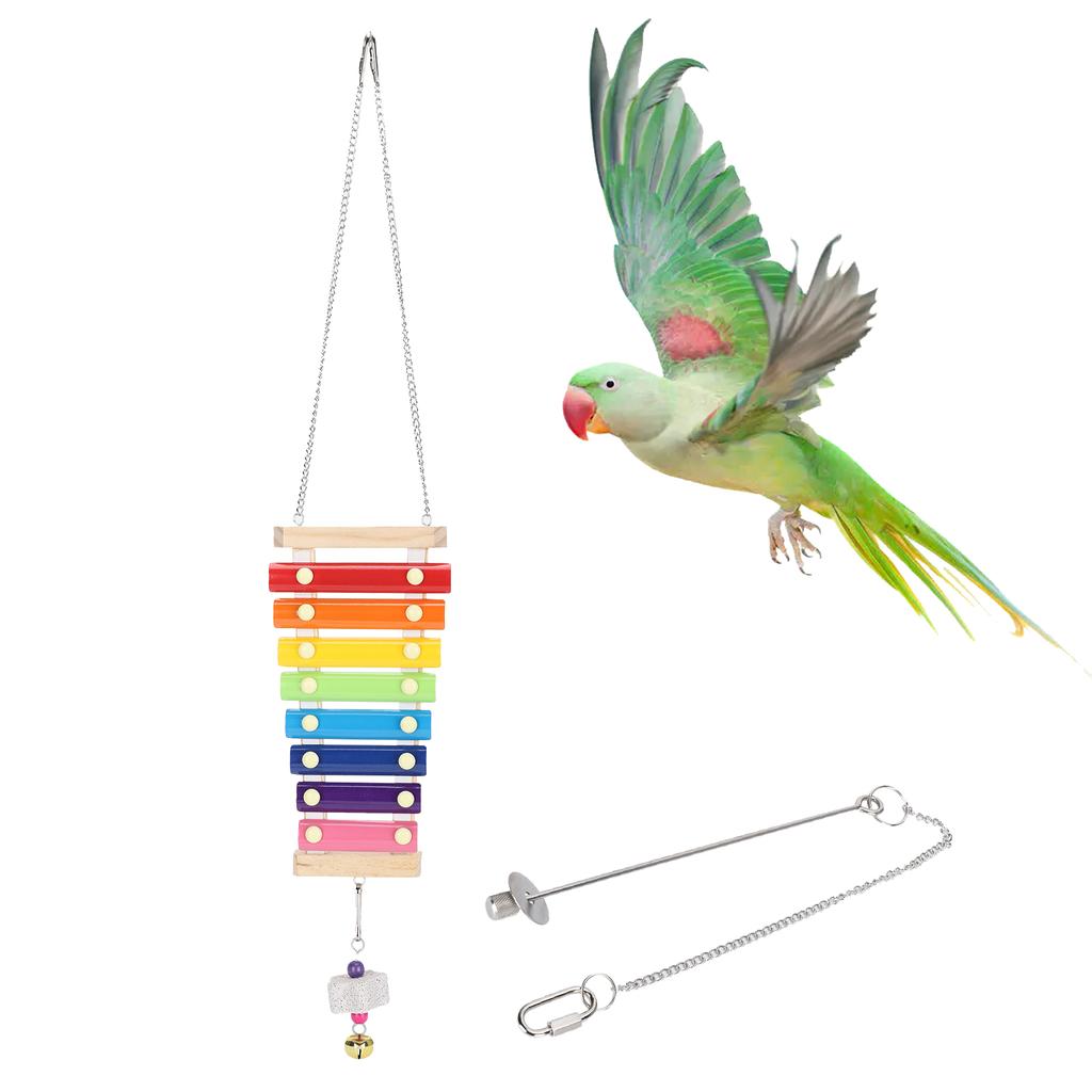 Chicken Xylophone Toy with Grind Stone Pendant Hens Coop Hanging Pecking Toys Accessory