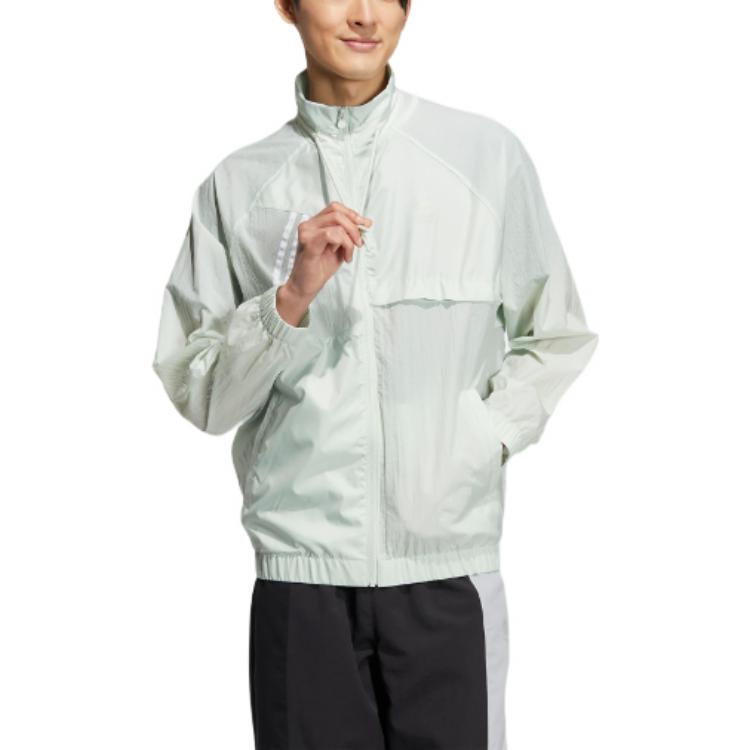 Adidas Neo Pure Color Striped Sports Jacket Unisex Jackets Teal HN4748