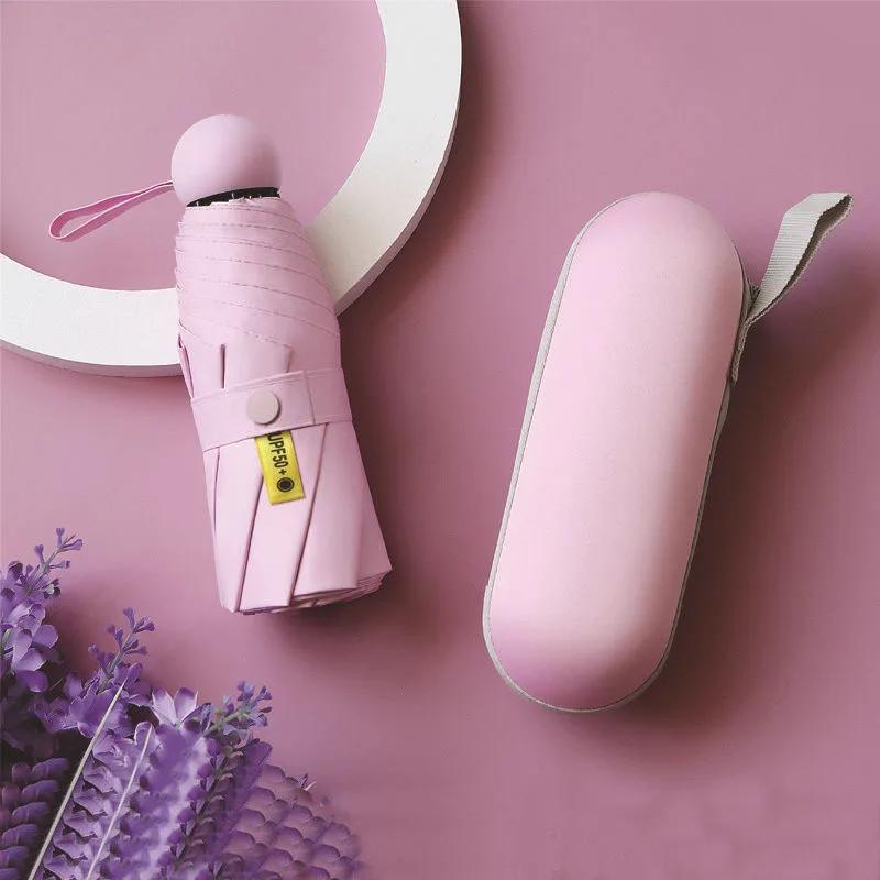 Dual-Use Compact Portable Sunshade, Pocket Capsule, UV Protection, Female Gift, Sunshade, Sun,5-section UMBRELLA