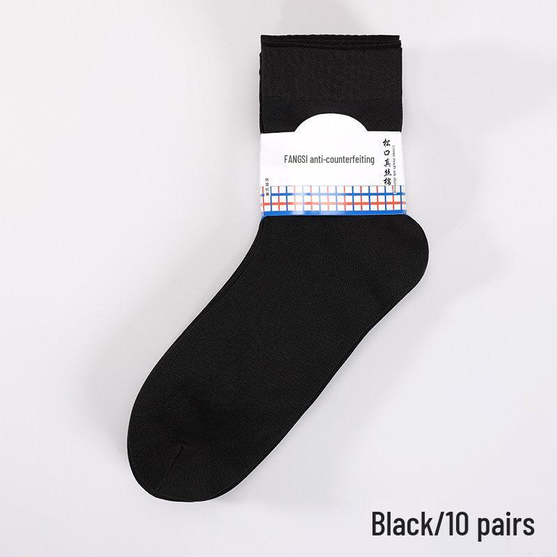 10 Paar Herren Strapazierfähige Laufmaschenfeste Seidenstrümpfe - Atmungsaktive Wadenlange Business-Socken