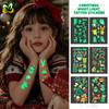 New Cross-border Christmas Luminous Tattoo Stickers Children's Cartoon Waterproof Sweat Party Holiday Green