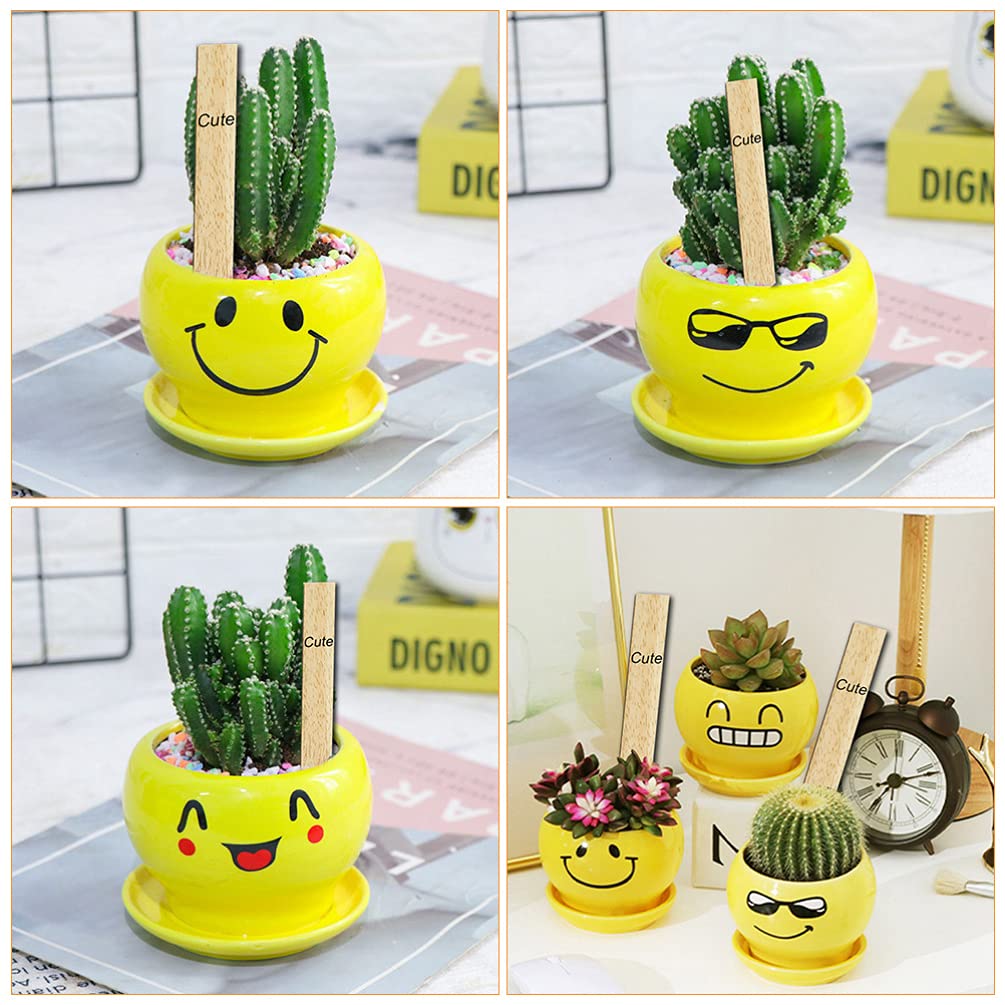 Amosfun Gardening Name Plates for Flower Pot Vertical Wood 50 Gardening Decoration Flower Easy To X 2 Cm Labels, Succulents, Tags, Wooden, Small,