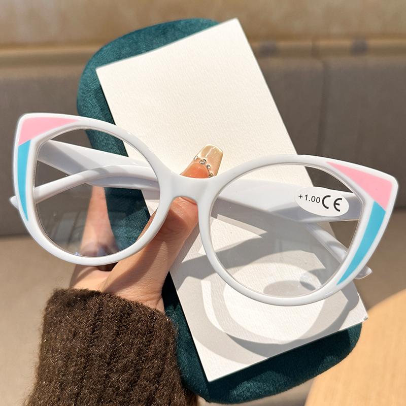Men Women Fashion New Cat Eye Full Frame Reading Glasses Stylish Personalized High Definition Anti-Blue Light Farsighted Glasses