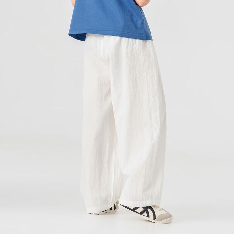 Boys' Summer Bamboo Texture Lyocell Blend Wide-Leg Pants