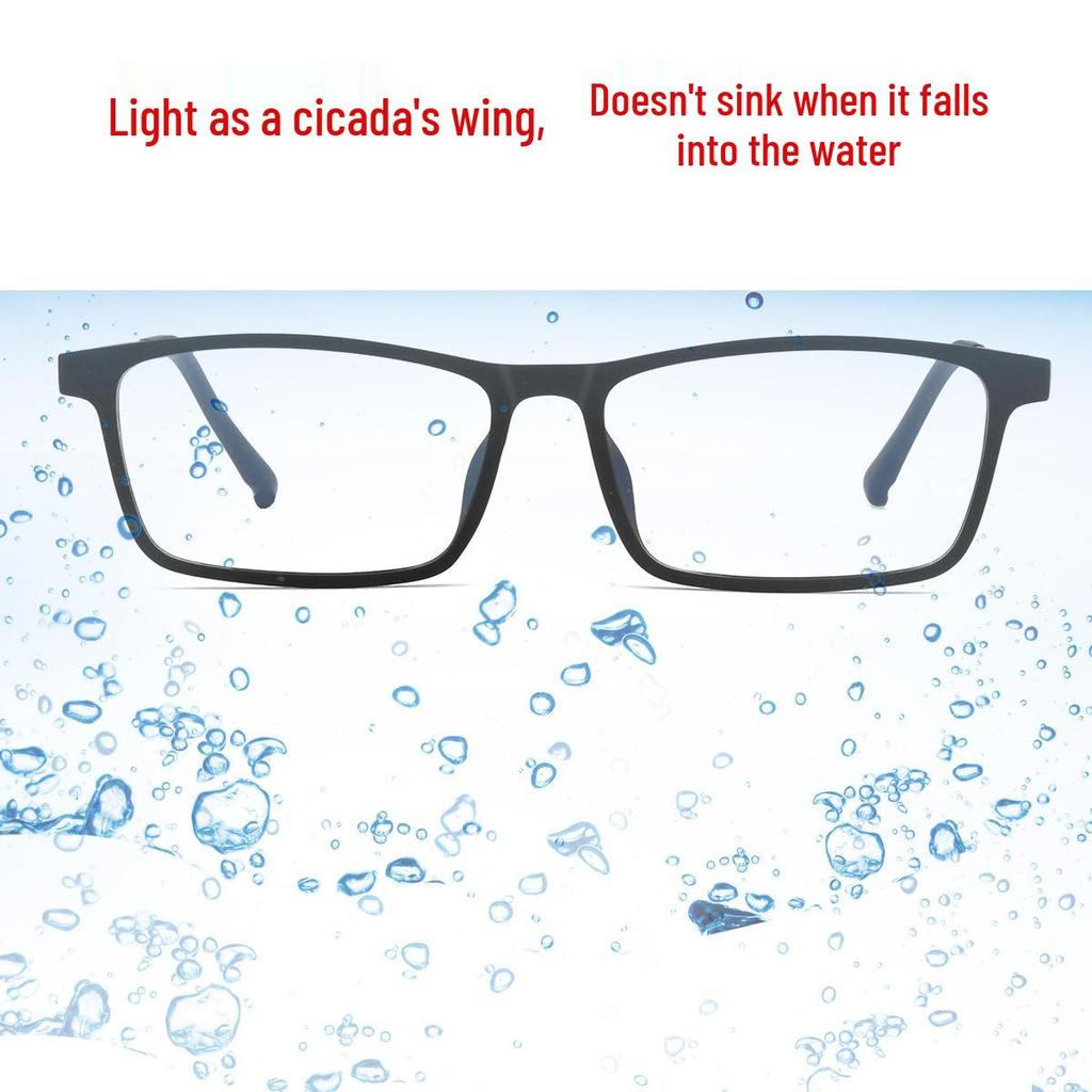 Ultra-Light Pure Titanium Elastic Eyeglass Frame for Men, Full Frame, Large Face, Comfortable Myopia Glasses