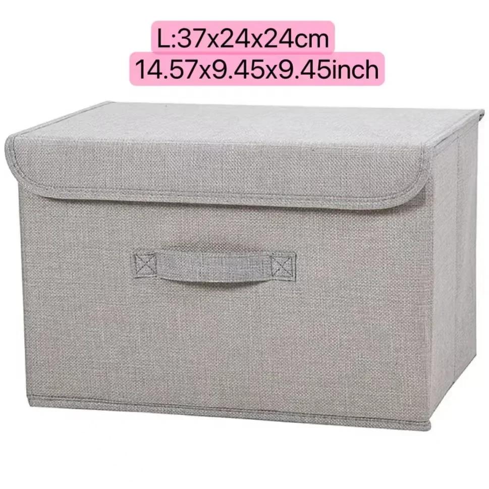 Collapsible Clothing Storage Basket with Lids Large-capacity Foldable Clothing Underwear Socks Storage Box for Storage Shelves