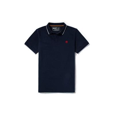 Baumgesticktes Logo Lässiges Kurzarm-Poloshirt Herren Poloshirts Dunkelblau A2EH3-433
