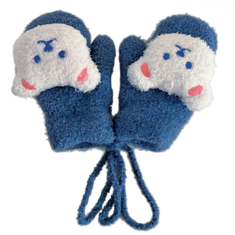 Futrzane Rękawiczki Rękawice Zimowe dla Malucha Dziewczęce Chłopięce Pogrubione Przytulne Ocieplacze na Ręce Wiatroodporne Rękawice Unisex Rękawice z Polaru Koralowego