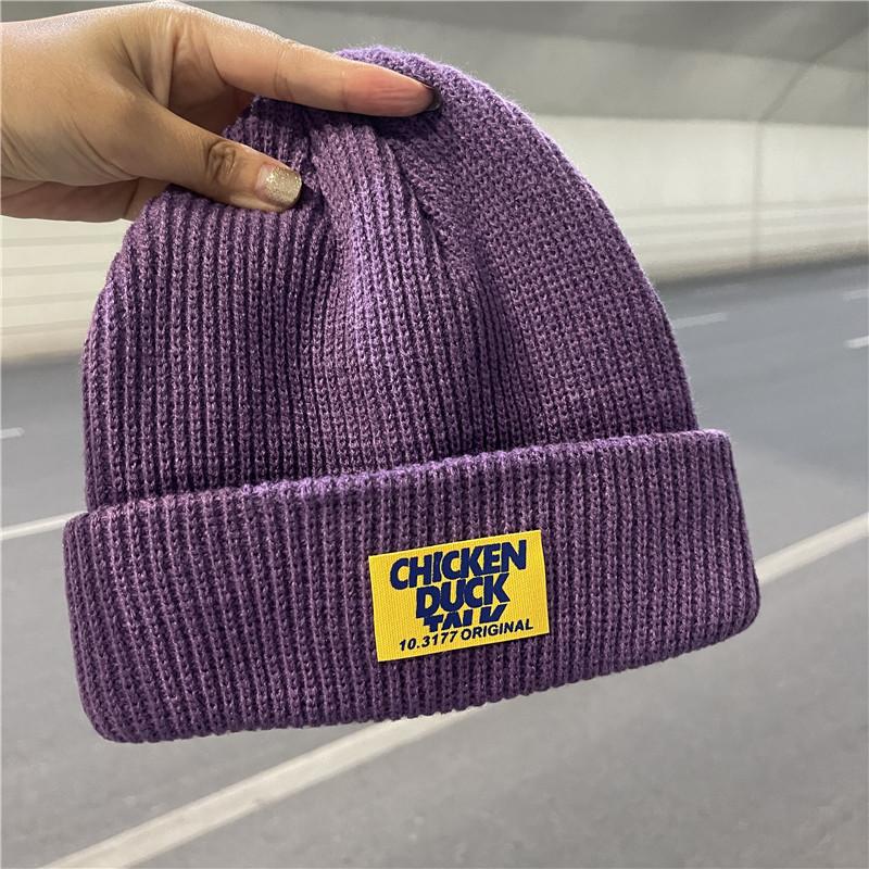 Hat Couple Winter Wool Female Trendy Brand Cold Boys Melon Fur Hat White Knitted Men's Hat Autumn and Winter