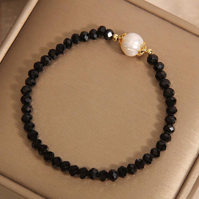 ZAKOL Pink Black Crystal Zircon Bead Bracelet for Women Girls Summer Fashion Dopamine Y2K Zircon Accessories