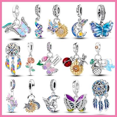 100% 925 Sterling Silver Charms Fit Bracelet Necklace Jewelry Women