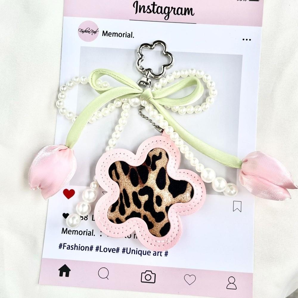 Leopard Print Bag Pendant Braided Rope Braided Rope Keychain Backpack Pendant  For Handbag Decor