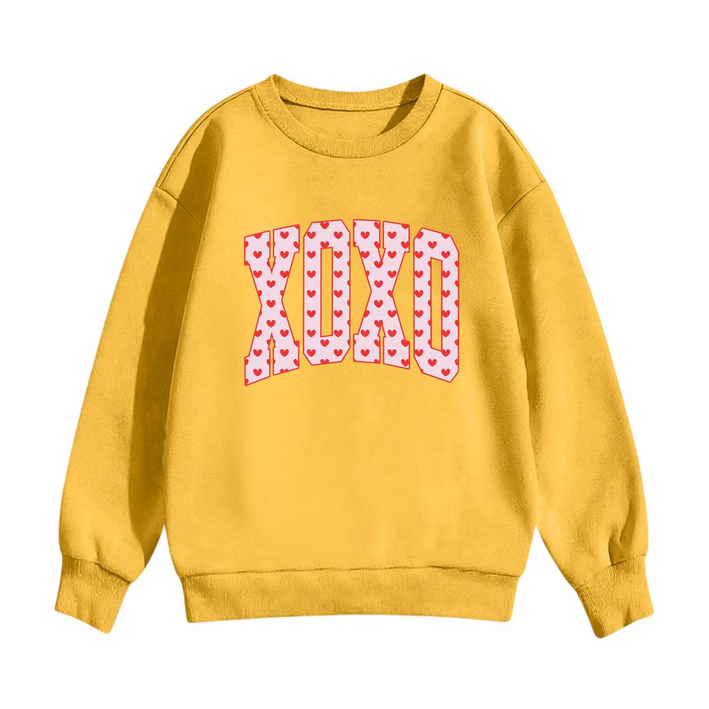 Dětská ležérní mikina s kulatým výstřihem a potiskem, s dlouhým rukávem a kapucí