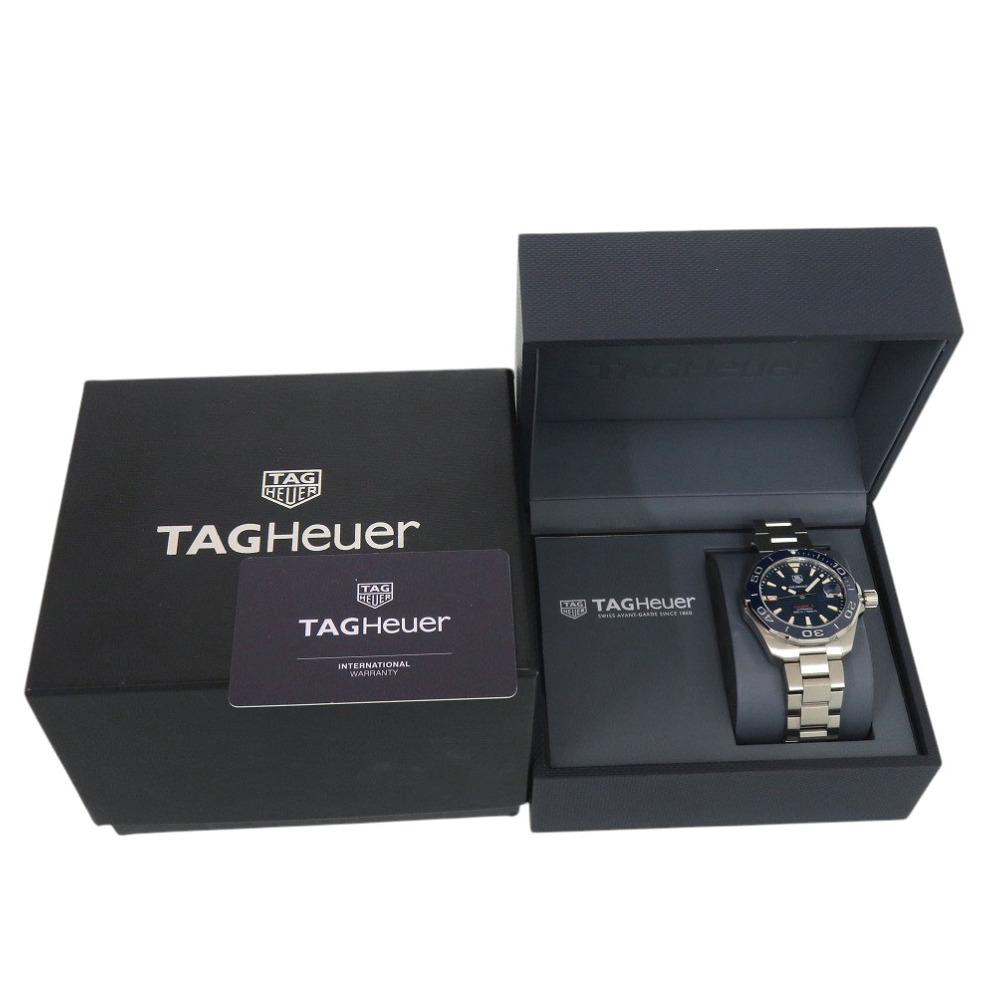 Used AUTHENTIC TAG HEUER WAY211C Aqua Racer Caliber 5 Blue SS Automatic Wristwatch