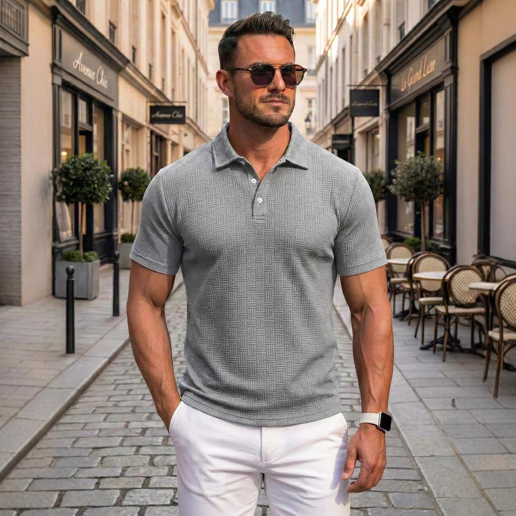 Men's Single Breasted Collared Shirt Men's Casual And Comfortable Short Sleeved Shirt