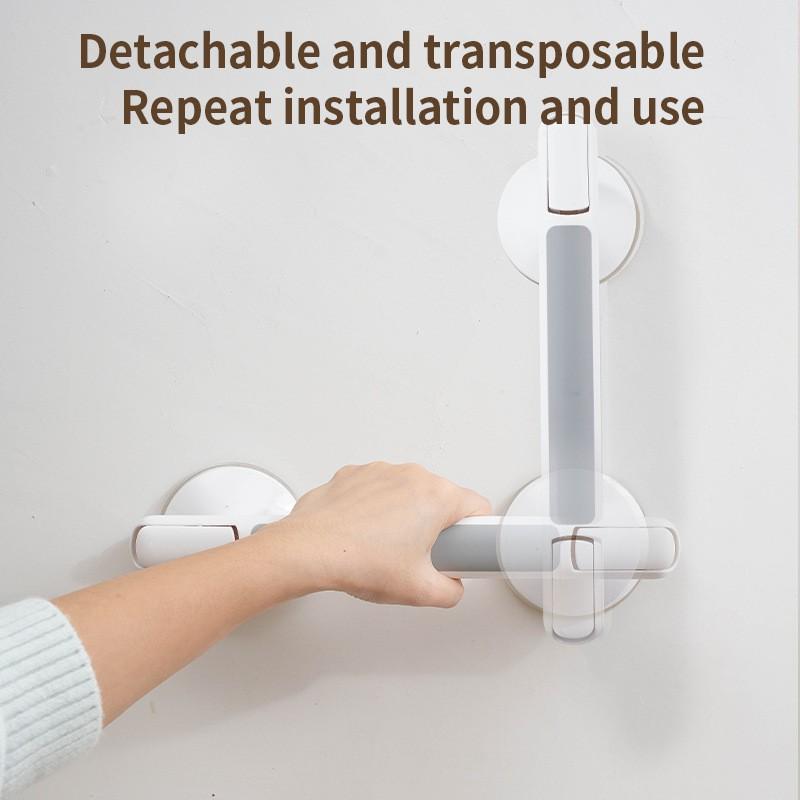 Bathroom Safety Grab Bar With Suction Cup Elderly Kids Bathtub Shower Non-Slip Handle Modern Plastic Support Rail
