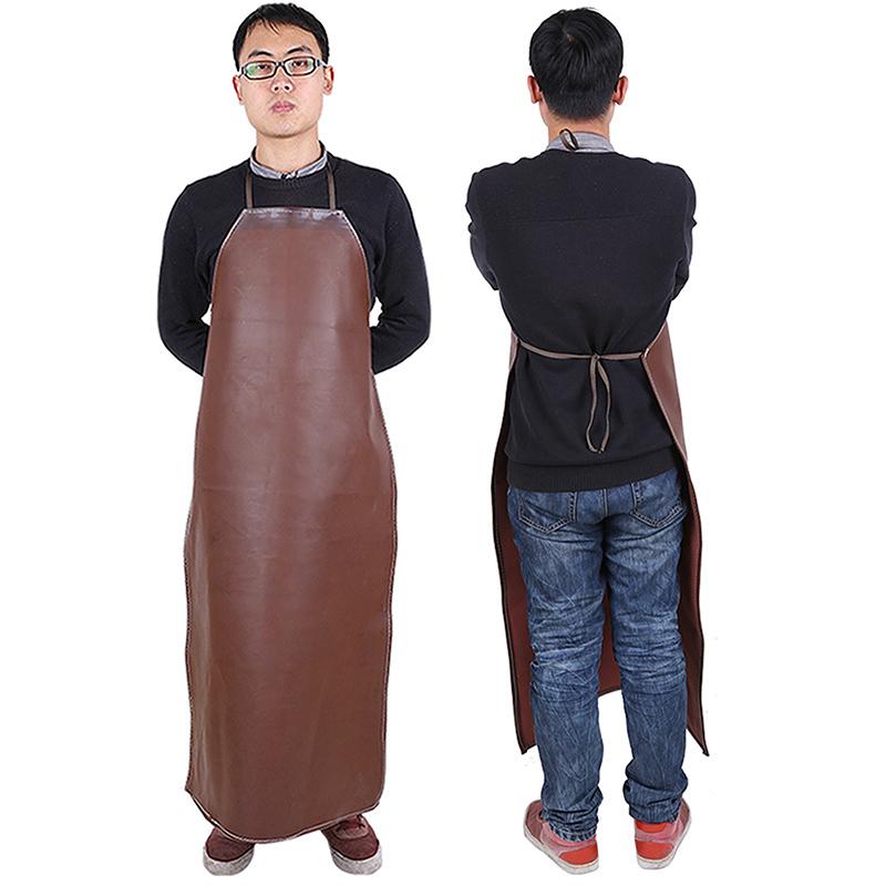 Waterproof Oil Proof Aquaculture Extended PU Leather Apron Thickening Kitchen Canteen Restaurant Labor Protection Home Appliance