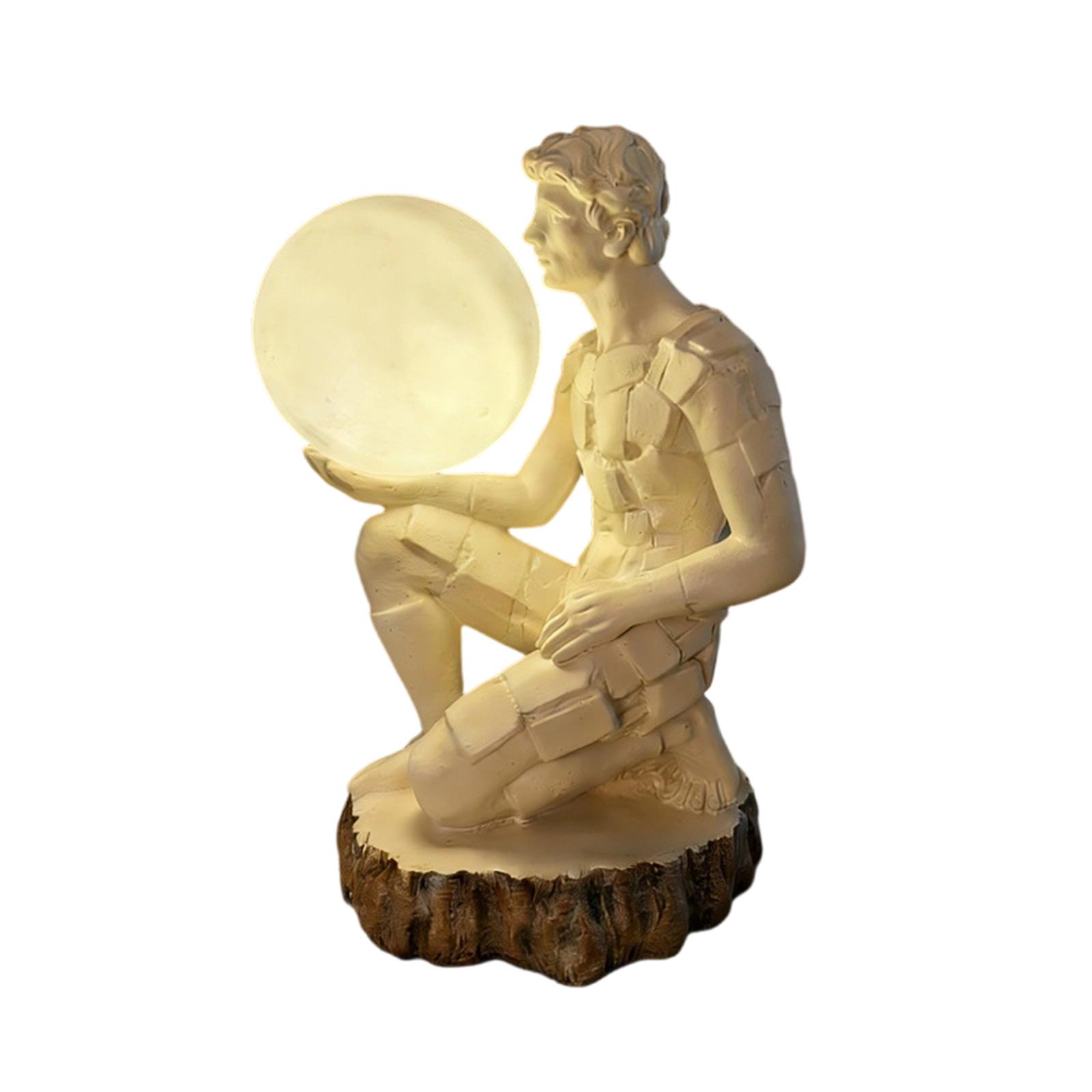 

Thinker Figure Art Sculpture Night Light Decoration For Living Room Desktop; Study Room. One Size