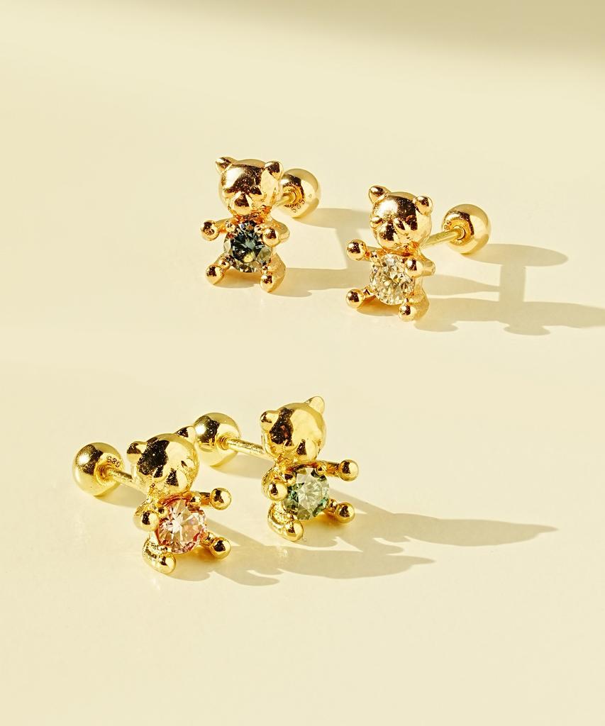 Minimalpiercing 14K Moissanite Diamond Cute Bare Piercing Earrings