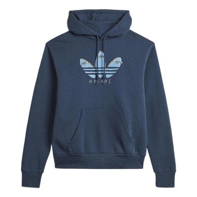 adidas Μπλε Αθλητική Φούτερ με Κουκούλα και Μακρύ Μανίκι με Λογότυπο Μάρκας Μονόχρωμη Unisex φούτερ Blue GL9973
