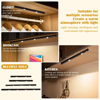 Smart LED Human Body Induction Light Rechargeable Self-adhesive Hill Cat Eye Light Strip Wine Cabinet Cabinet Wardrobe Light Strip
