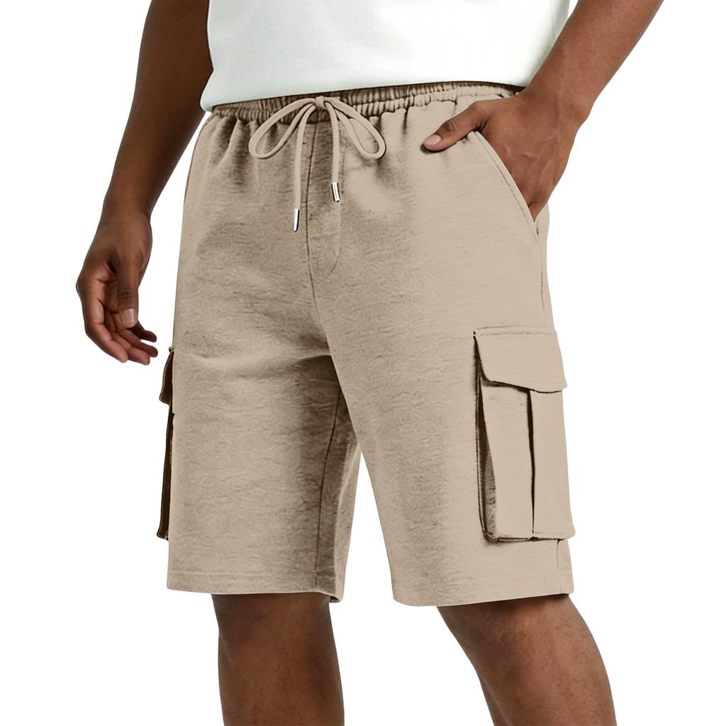 Men Drawstring Waist Casual Cargo Shorts Relaxed Fit Five Pocket Design Comfortable Lightweight Fabric Shorts
