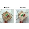 Women Drawstring Crossbody Bag Handmade Cherry Woven Bucket Sling Bag Versatile Crochet Satchel Bag Girls Outdoor Daily Bag