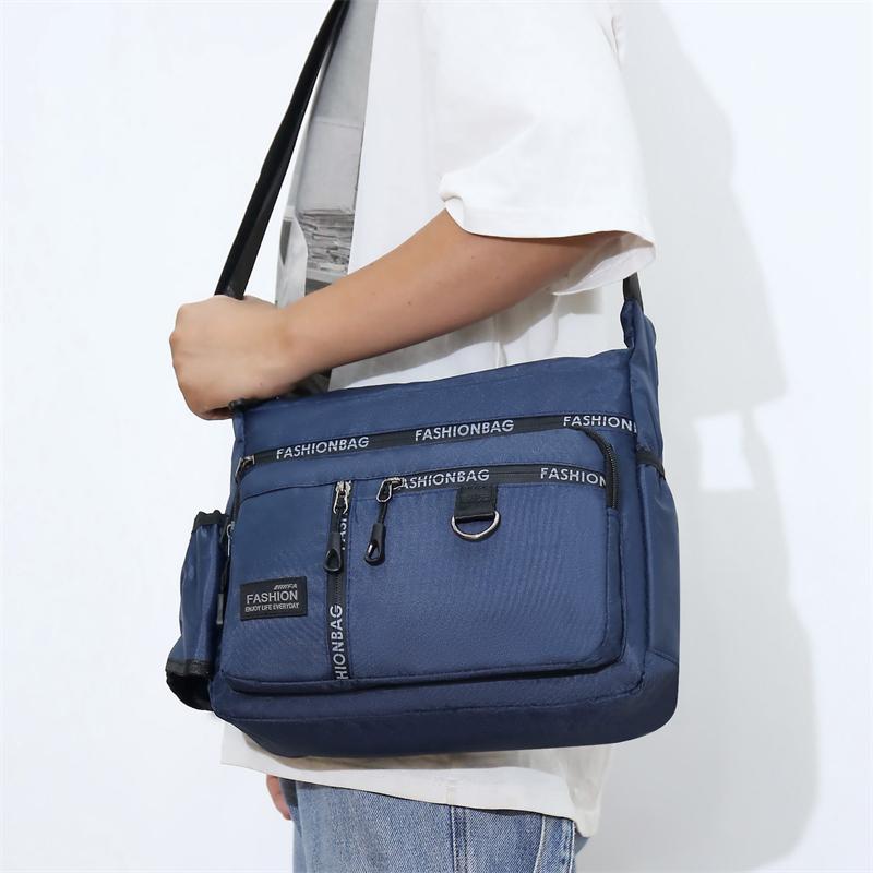 Men's Large Capacity Crossbody Bag Waterproof Shoulder Bag Business Travel Bag