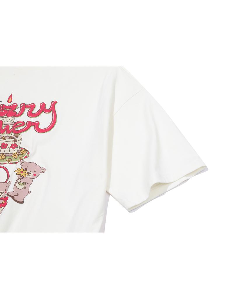 CPGN STUDIO Teddy'S Cake Short-Sleeve T-Shirt Cream